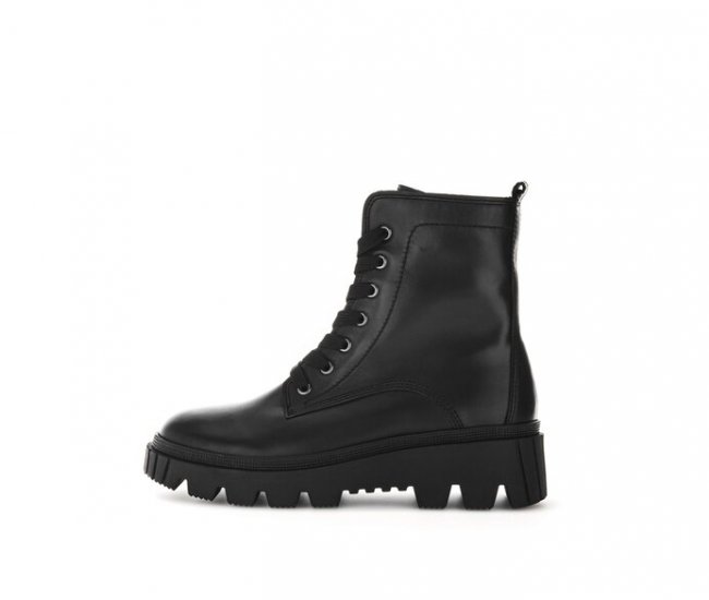 Gabor Damen Schnürstiefelette Schwarz - Glattleder