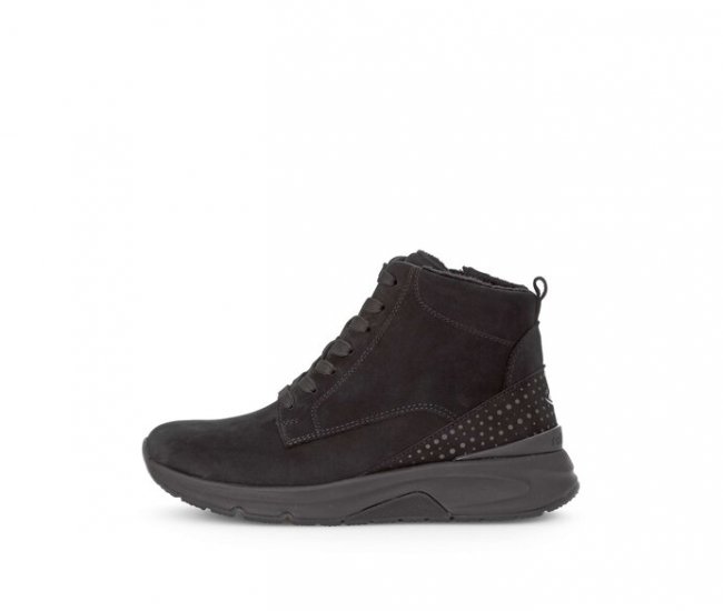 Gabor Damen Sportliche Stiefelette Schwarz - Rauleder