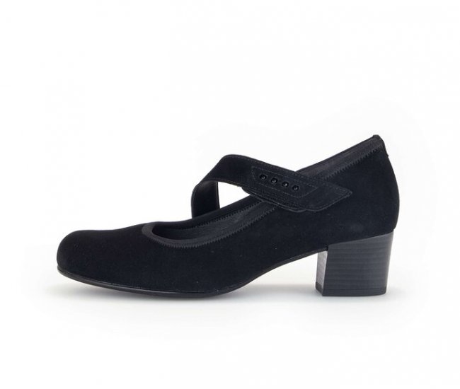 Gabor Damen Spangenpumps Schwarz - Rauleder