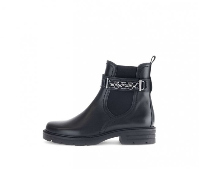 Gabor Damen Chelsea Boot Schwarz - Glattleder