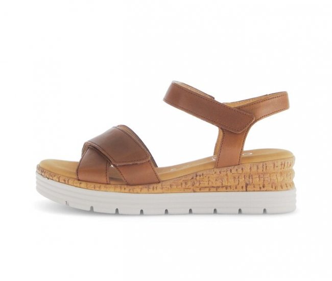Gabor Damen Riemchensandale Beige - Glattleder