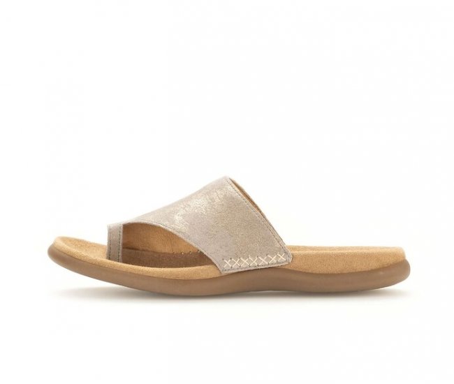 Gabor Damen Zehentrenner Beige - Effektleder
