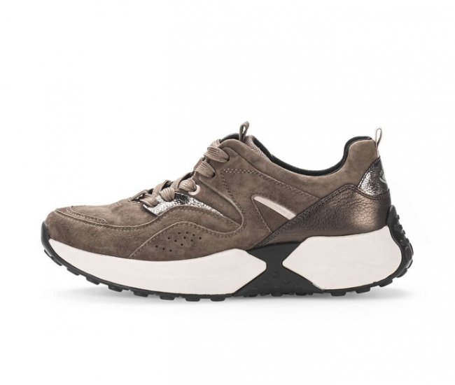 Gabor Damen Sneaker Low Braun - Materialmix Leder