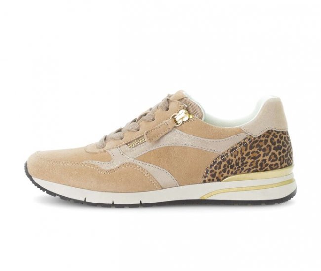 Gabor Damen Sneaker Low Beige - Materialmix Leder/Lederimitat