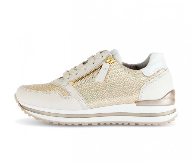 Gabor Damen Sneaker Low Gold - Materialmix Leder