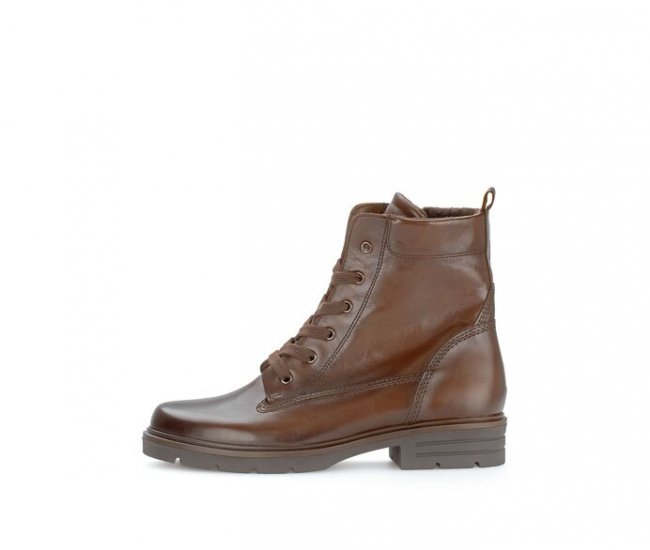 Gabor Damen Schnürstiefelette Braun - Glattleder