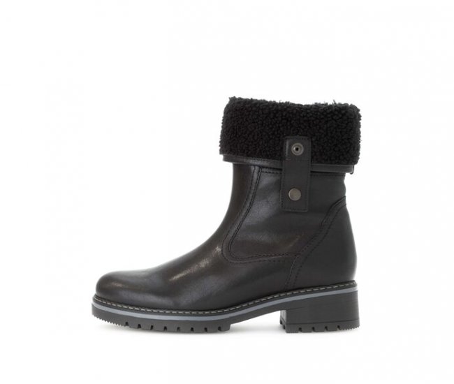 Gabor Damen Winterstiefelette Schwarz - Materialmix Leder/Lederimitat