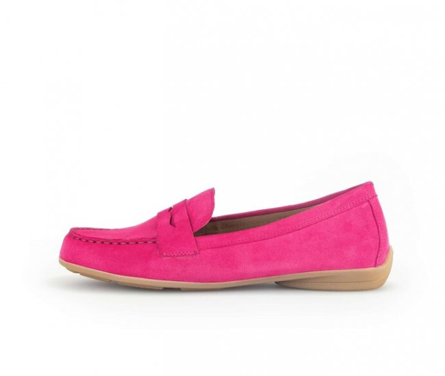 Gabor Damen Mokassin Pink - Rauleder