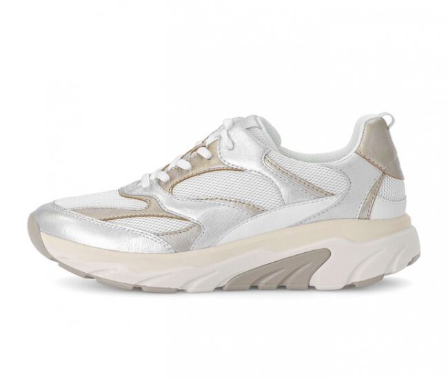 Gabor Damen Sneaker Low Weiß - Materialmix Leder/Lederimitat