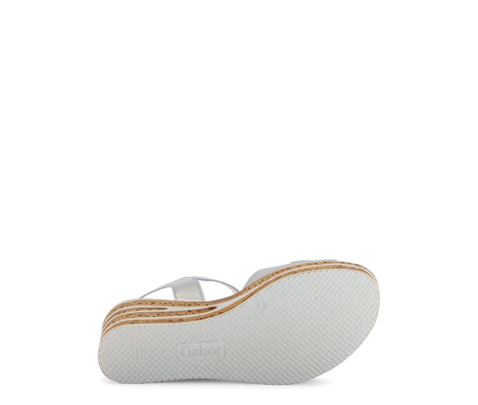 Gabor Damen  Keilsandalette Silber - Effektleder