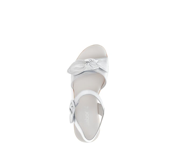 Gabor Damen  Keilsandalette Silber - Effektleder