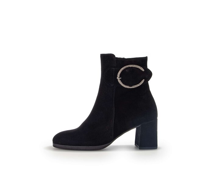 Gabor Damen Elegante Stiefelette Schwarz - Rauleder