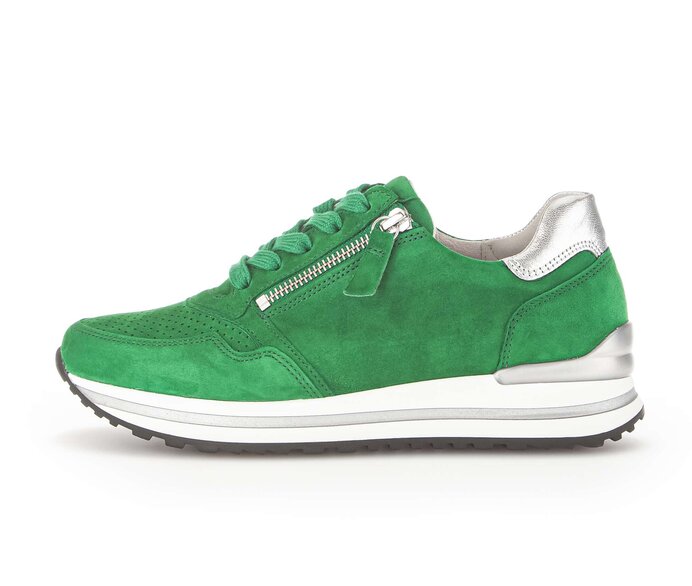 Gabor Damen Sneaker Low Grün - Materialmix Leder