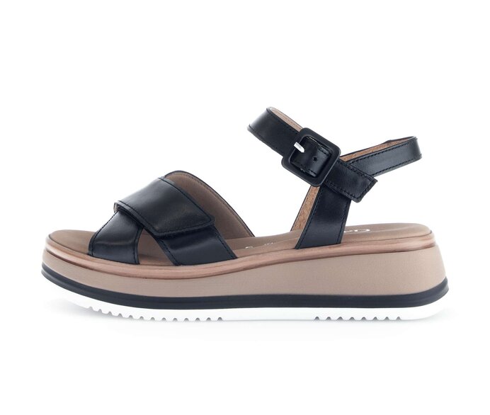 Gabor Damen Plateau Sandale Schwarz - Glattleder