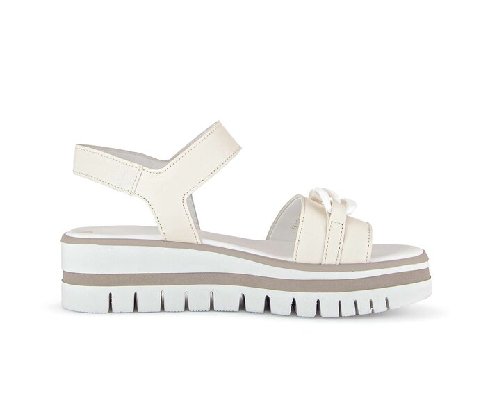 Gabor Damen  Riemchensandale Beige - Glattleder