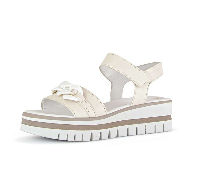 Gabor Damen  Riemchensandale Beige - Glattleder