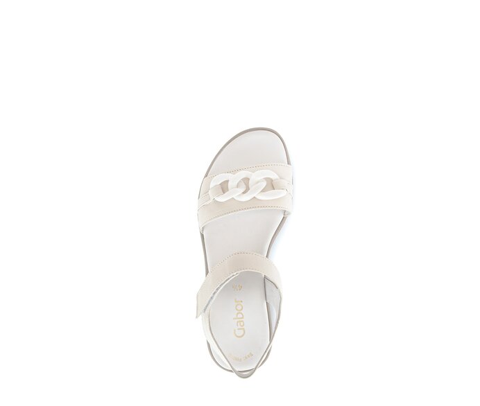 Gabor Damen  Riemchensandale Beige - Glattleder