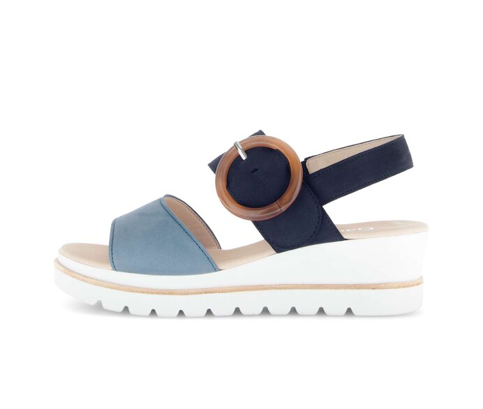 Gabor Damen Plateau Sandale Blau - Rauleder