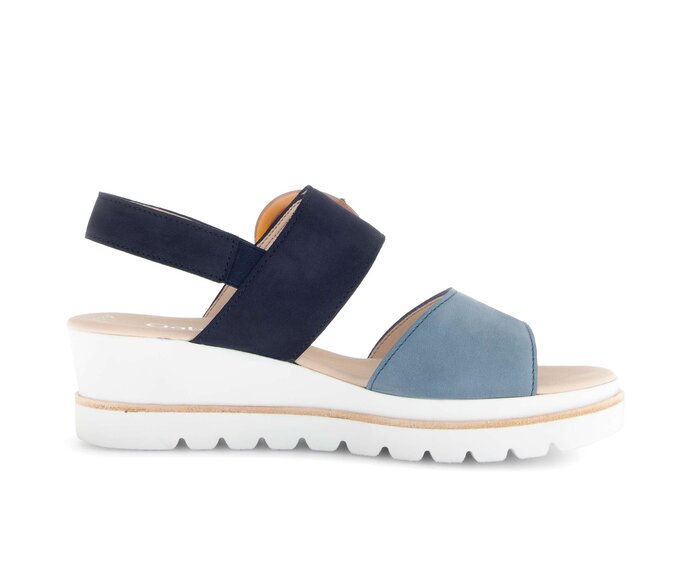 Gabor Damen  Plateau Sandale Blau - Rauleder