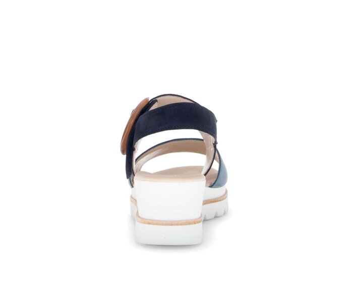 Gabor Damen  Plateau Sandale Blau - Rauleder