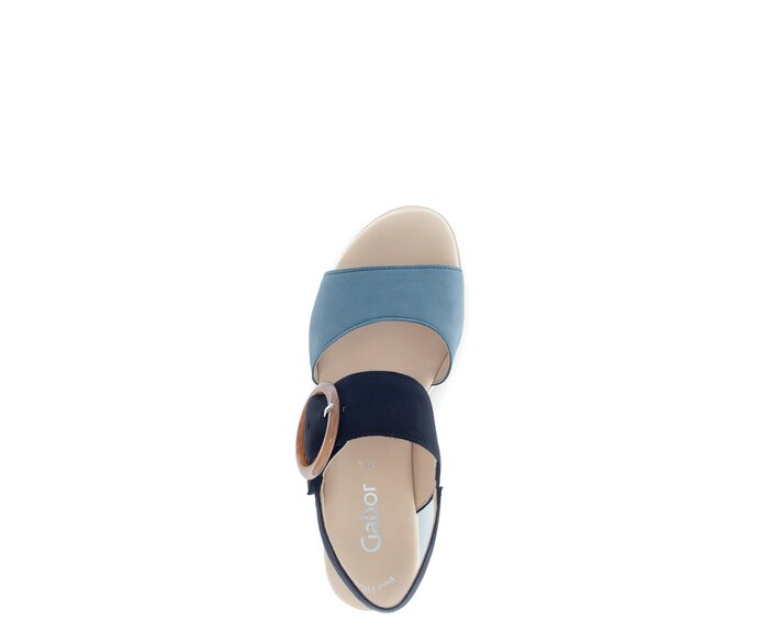 Gabor Damen  Plateau Sandale Blau - Rauleder