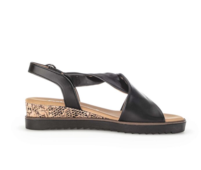 Gabor Damen  Keilsandalette Schwarz - Glattleder
