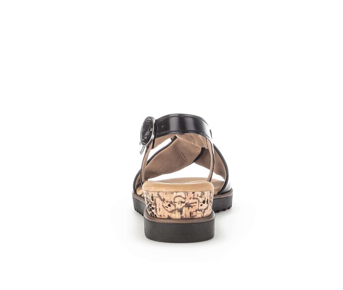 Gabor Damen  Keilsandalette Schwarz - Glattleder