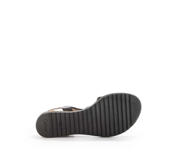 Gabor Damen  Keilsandalette Schwarz - Glattleder