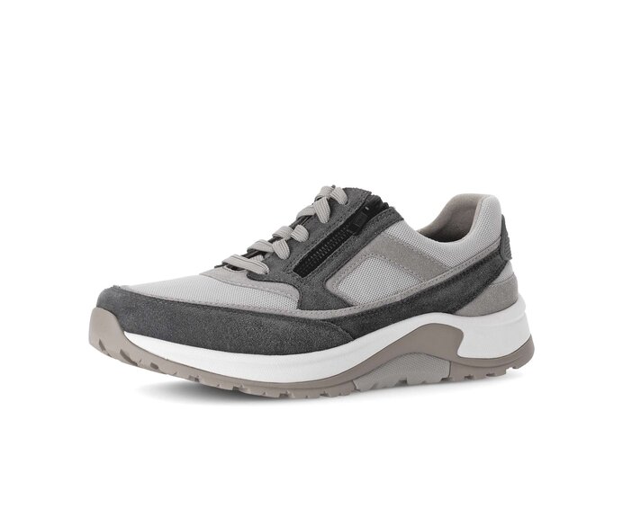 Gabor Herren Rollingsoft Sneaker Low Grau - Materialmix Leder/Textil