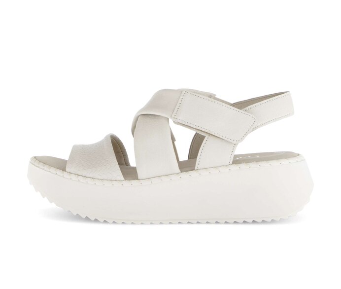 Gabor Damen Plateau Sandale Beige - Glattleder