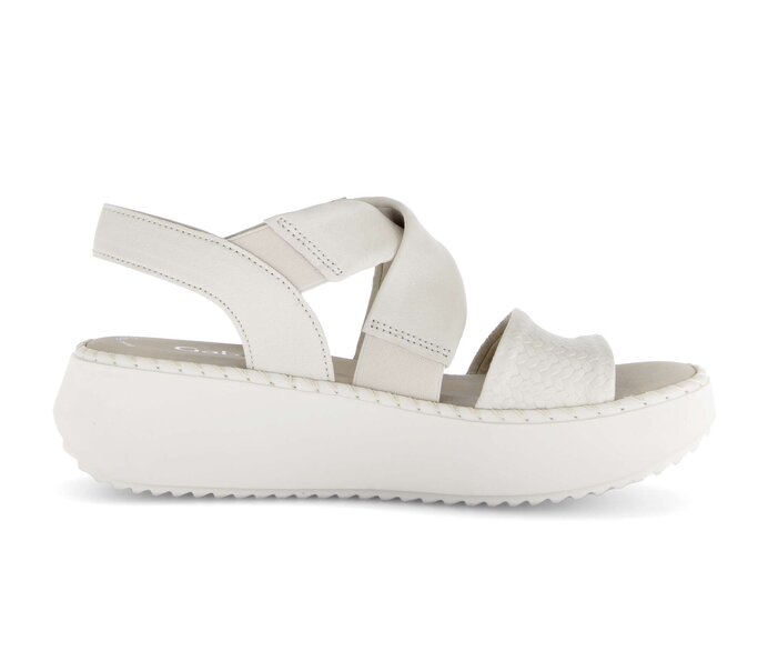 Gabor Damen  Plateau Sandale Beige - Glattleder