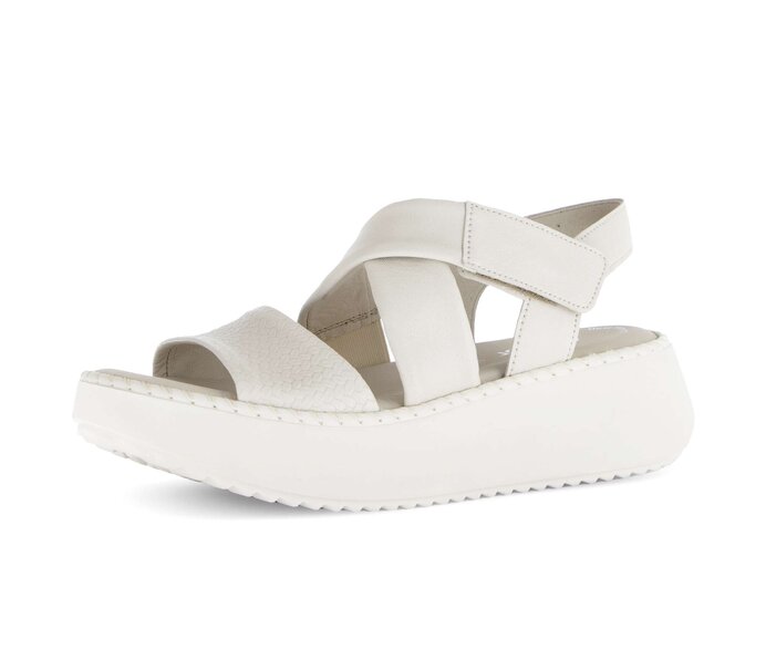 Gabor Damen  Plateau Sandale Beige - Glattleder