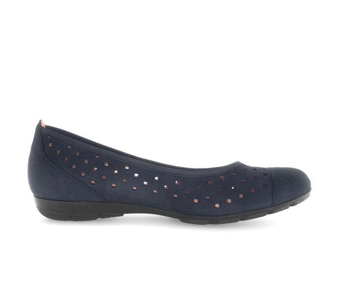 Gabor Damen  Sportliche Ballerina Blau - Rauleder