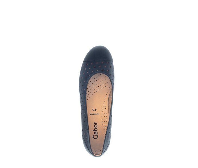 Gabor Damen  Sportliche Ballerina Blau - Rauleder