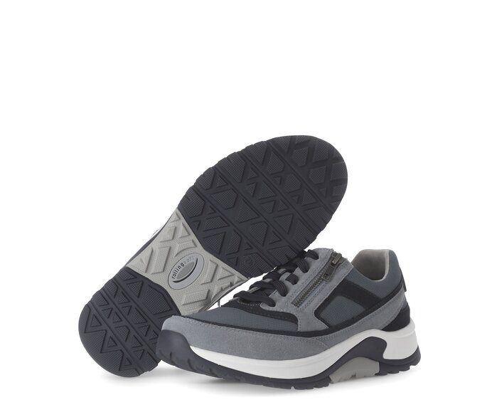 Gabor Herren Rollingsoft Sneaker Low Blau - Materialmix Leder/Textil