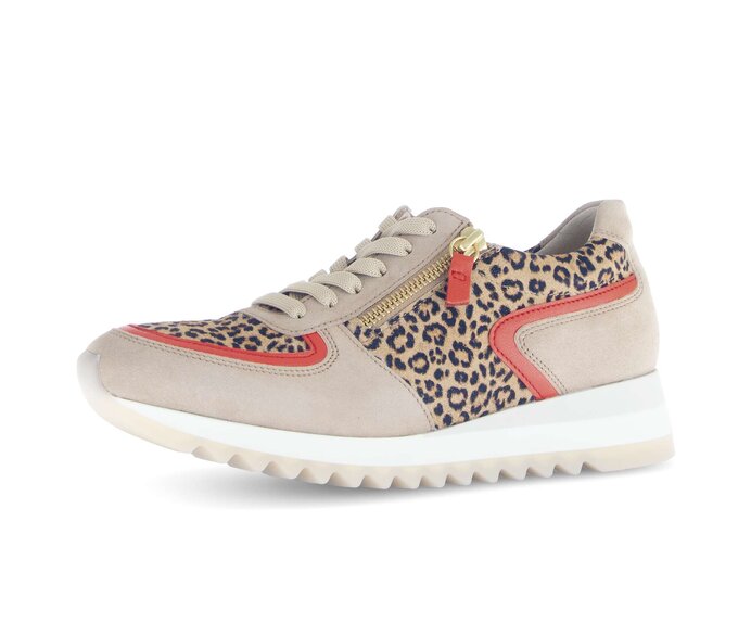 Gabor Damen  Sneaker Low Beige - Materialmix Leder