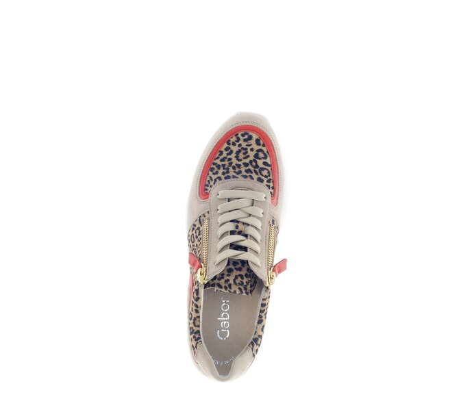 Gabor Damen  Sneaker Low Beige - Materialmix Leder