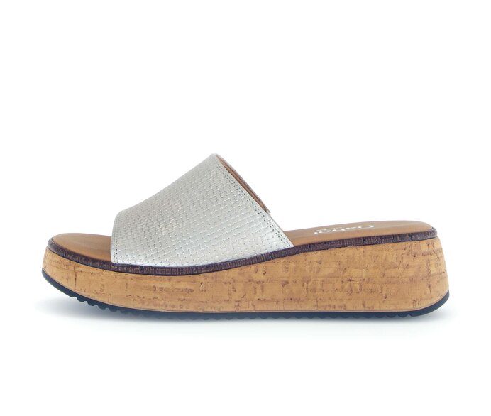 Gabor Damen Pantolette Beige - Effektleder