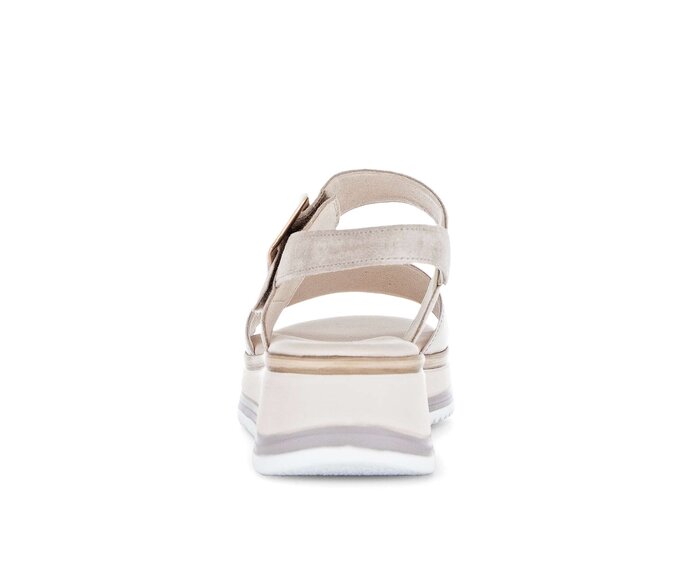 Gabor Damen  Plateau Sandale Beige - Materialmix Leder