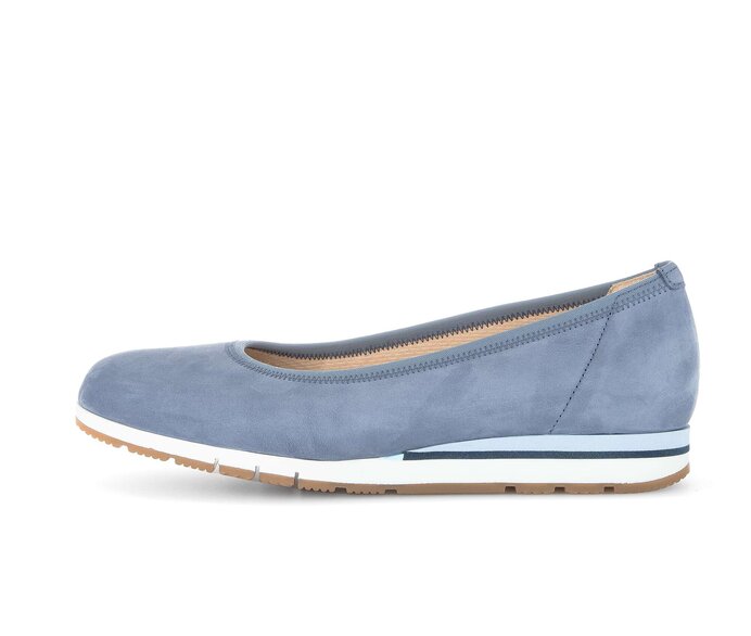 Gabor Damen Sportliche Ballerina Blau - Rauleder