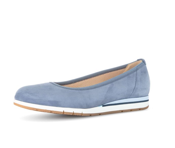 Gabor Damen  Sportliche Ballerina Blau - Rauleder