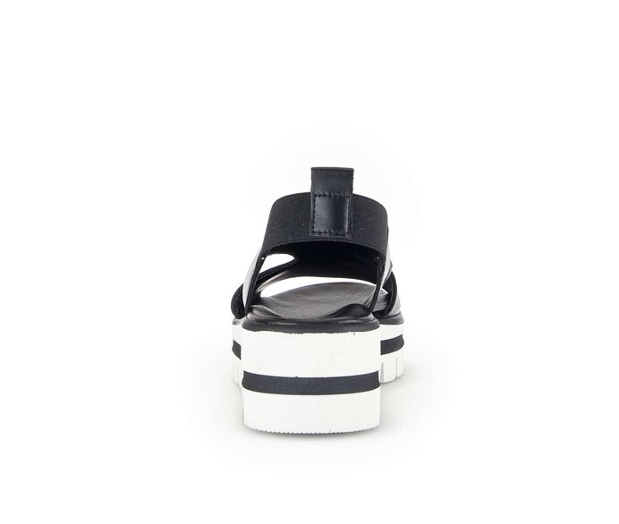 Gabor Damen  Plateau Sandale Schwarz - Glattleder