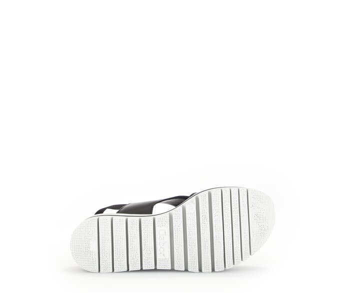 Gabor Damen  Plateau Sandale Schwarz - Glattleder