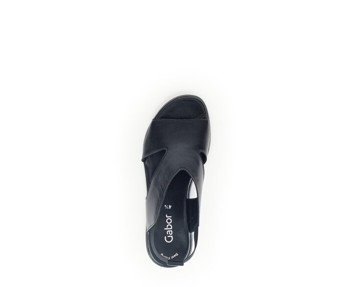 Gabor Damen  Plateau Sandale Schwarz - Glattleder