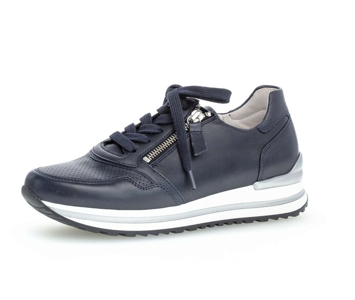 Gabor Damen  Sneaker Low Blau - Glattleder