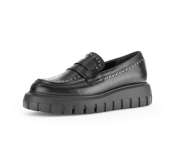 Gabor Damen  Loafer Schwarz - Glattleder