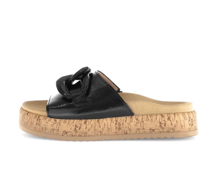 Gabor Damen Pantolette Schwarz - Lackleder