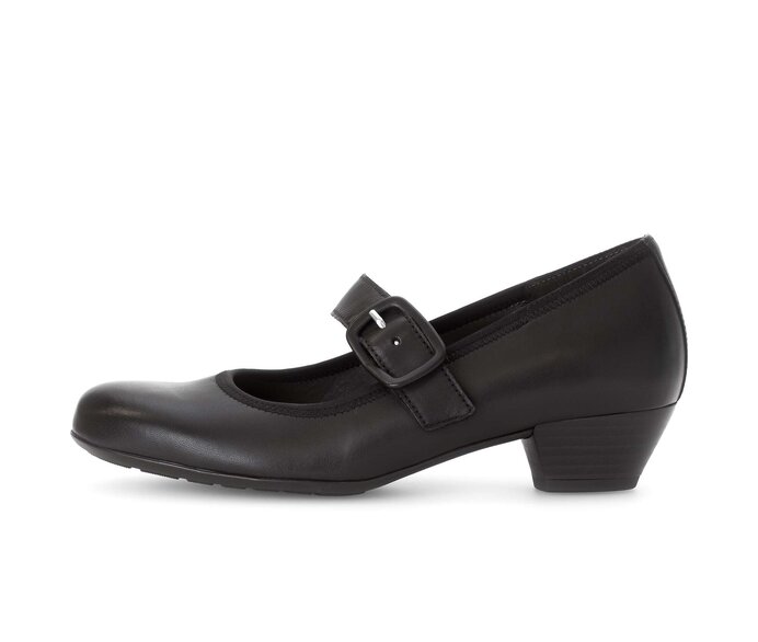 Gabor Damen Spangenpumps Schwarz - Glattleder