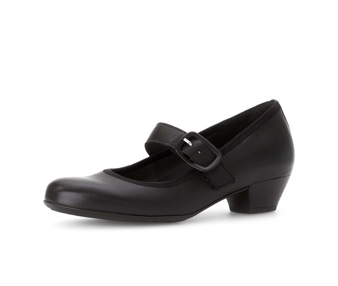 Gabor Damen  Spangenpumps Schwarz - Glattleder