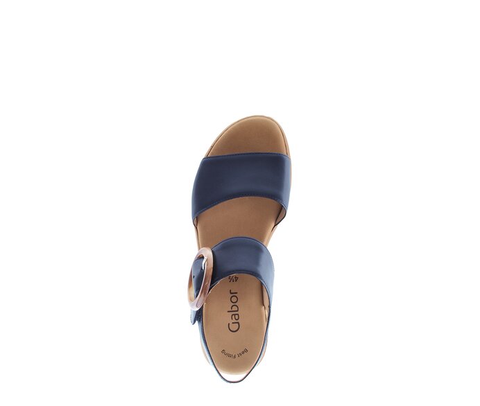 Gabor Damen  Plateau Sandale Blau - Glattleder